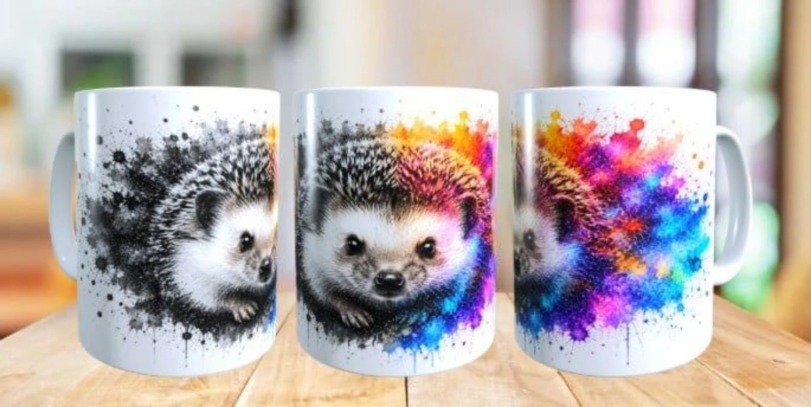 Mug hérisson dégradé multicolores 
